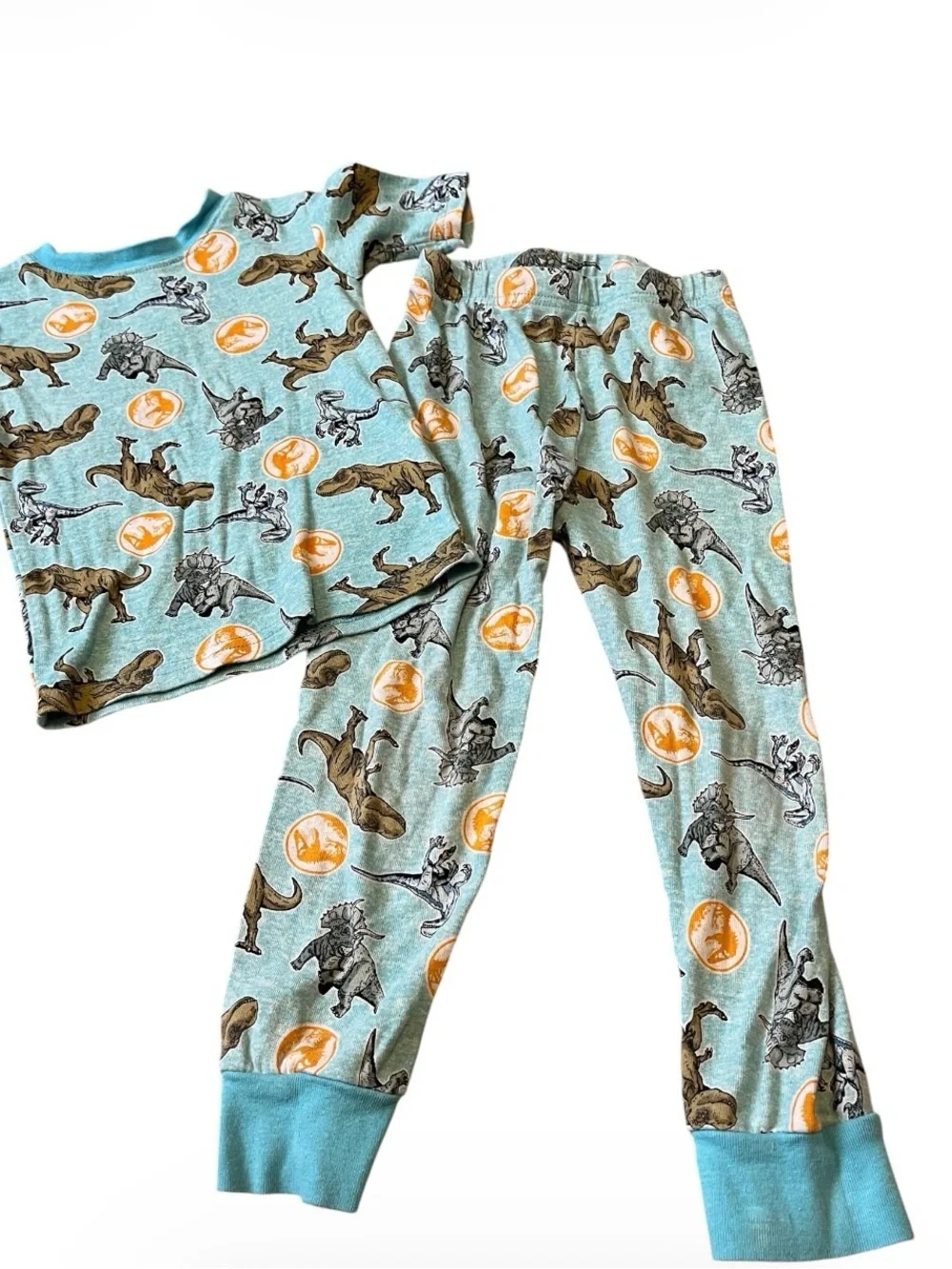 Kids Blue Dinosaur Pajama Set - Comfort Sleepwear Jurassic World Boys 5T